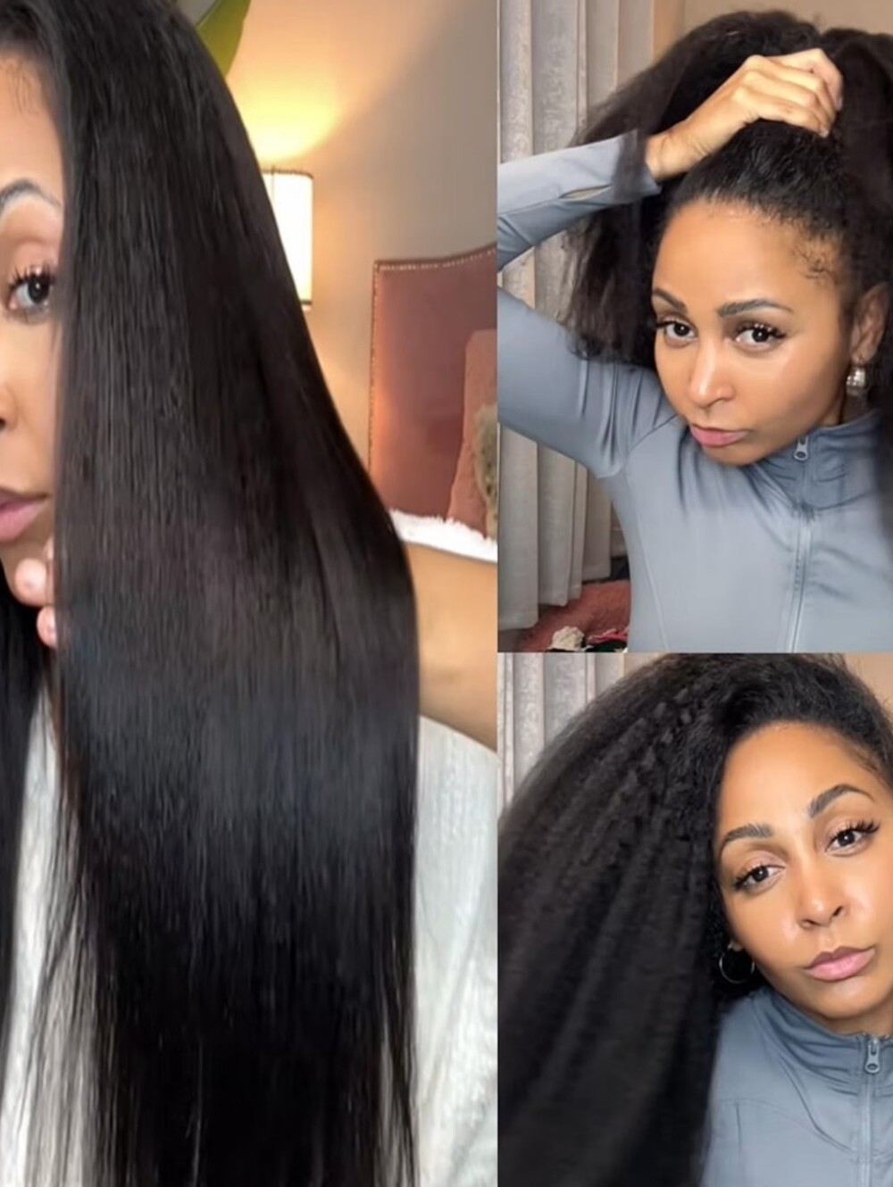 Brazilian Virgin Human Feather Crochet Hair Yaki Straight Bundle 50g 20" 1B